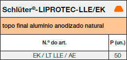 Topos finais Schlüter®-LIPROTEC-LLE/EK