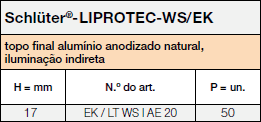 Topos finais Schlüter®-LIPROTEC-WS/EK