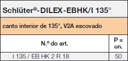 Schlüter®-DILEX-EBHK/I 135° Tables 37067