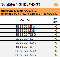 Schlüter®-SHELF-E-S3 SQUARE TS